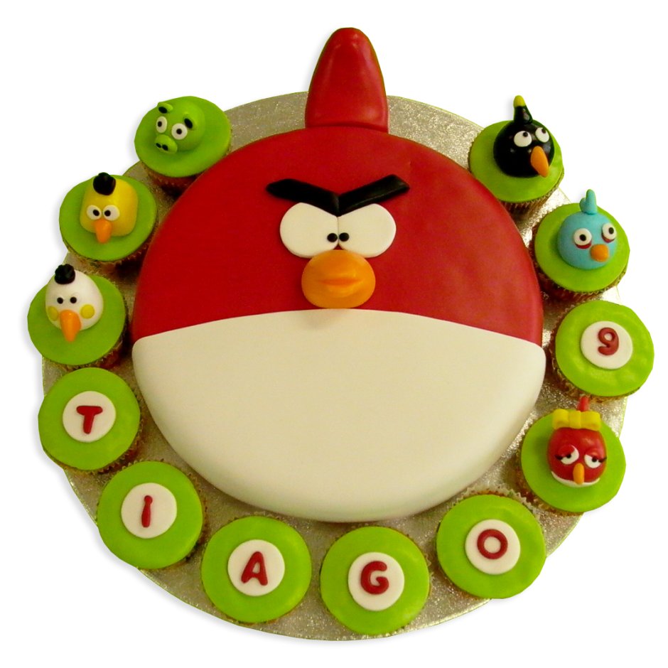 Angry Birds Cake etiketka Design