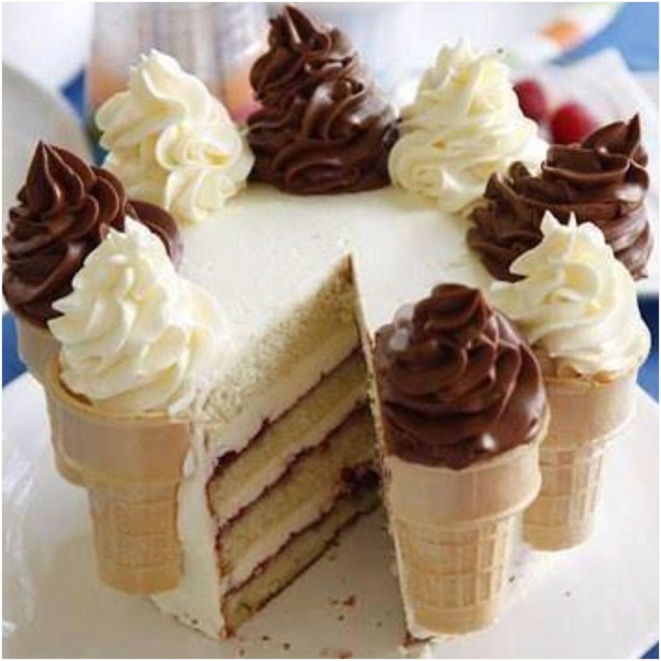 Декор торта кремовые мороженки