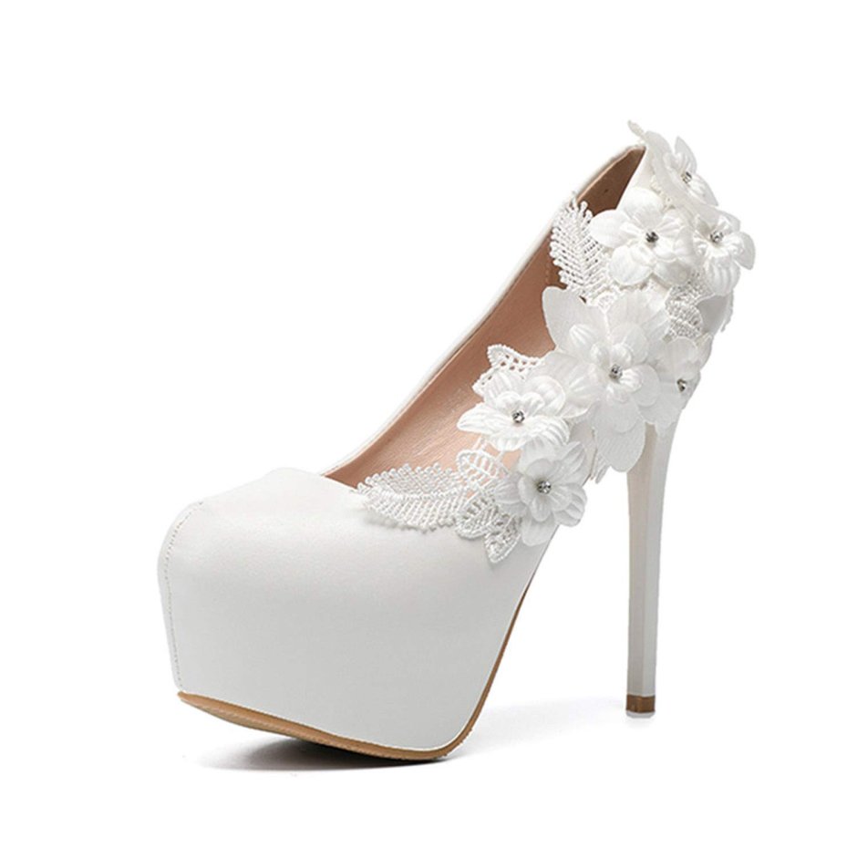 Туфли Свадебные на высоком каблуке белые
