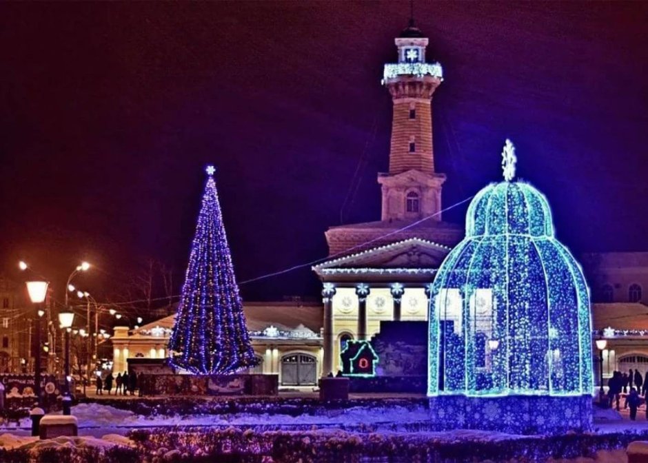 Площадь Сусанина в Костроме зимой