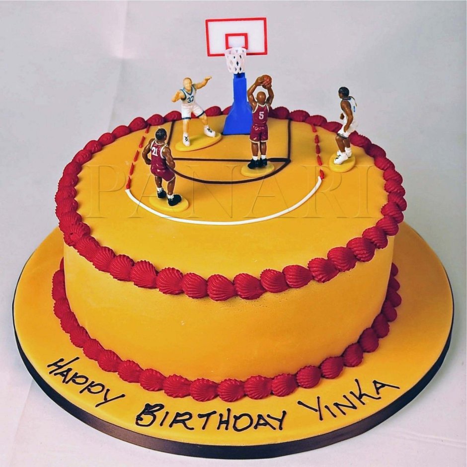 Торт баскетбольный на шоколадном фоне