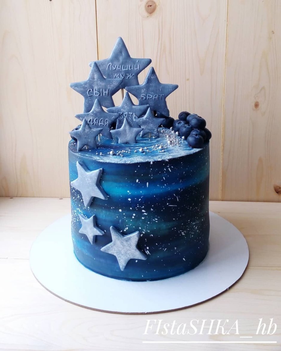 Декор торта космос для мальчика