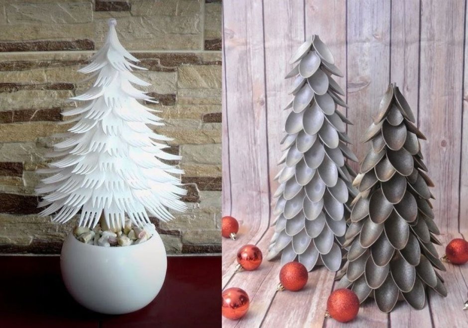 Новогодняя елка из разных материалов