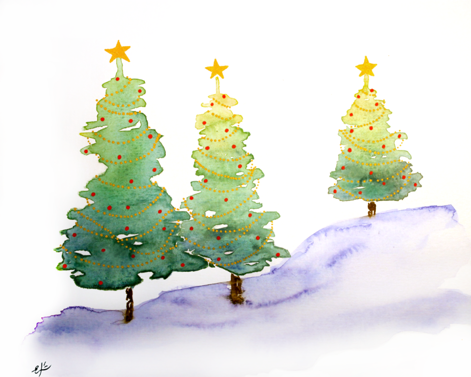 Рисование на тему Новогодняя елка