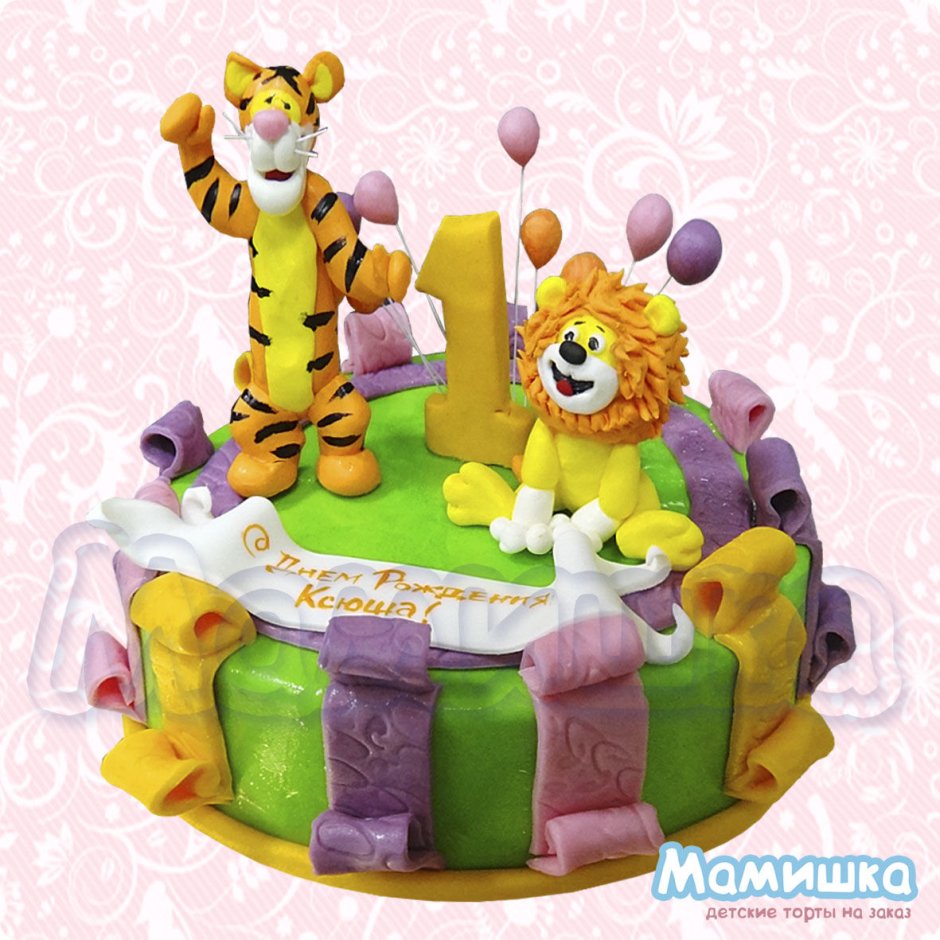Детский торт с печатью тигренка
