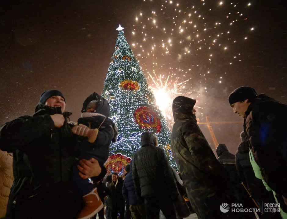Встреча нового года в Москве на красной площади
