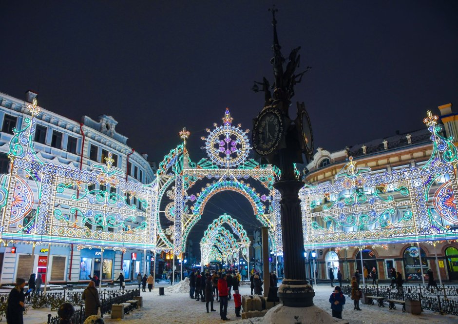 Казань улица Баумана зимой 2021