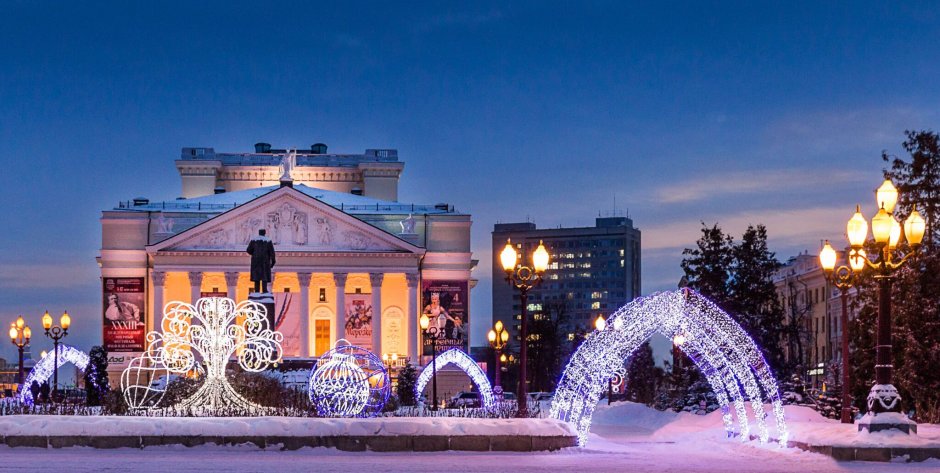 Площадь свободы Казань зимой