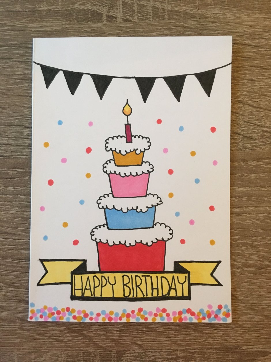 Идеи для открыток на день рождения рисунок
