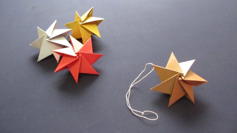 Новогодние украшения оригами звёзды
