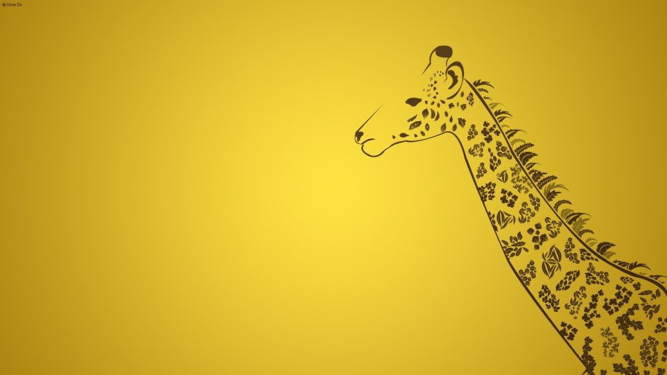 Жирафы с цветком