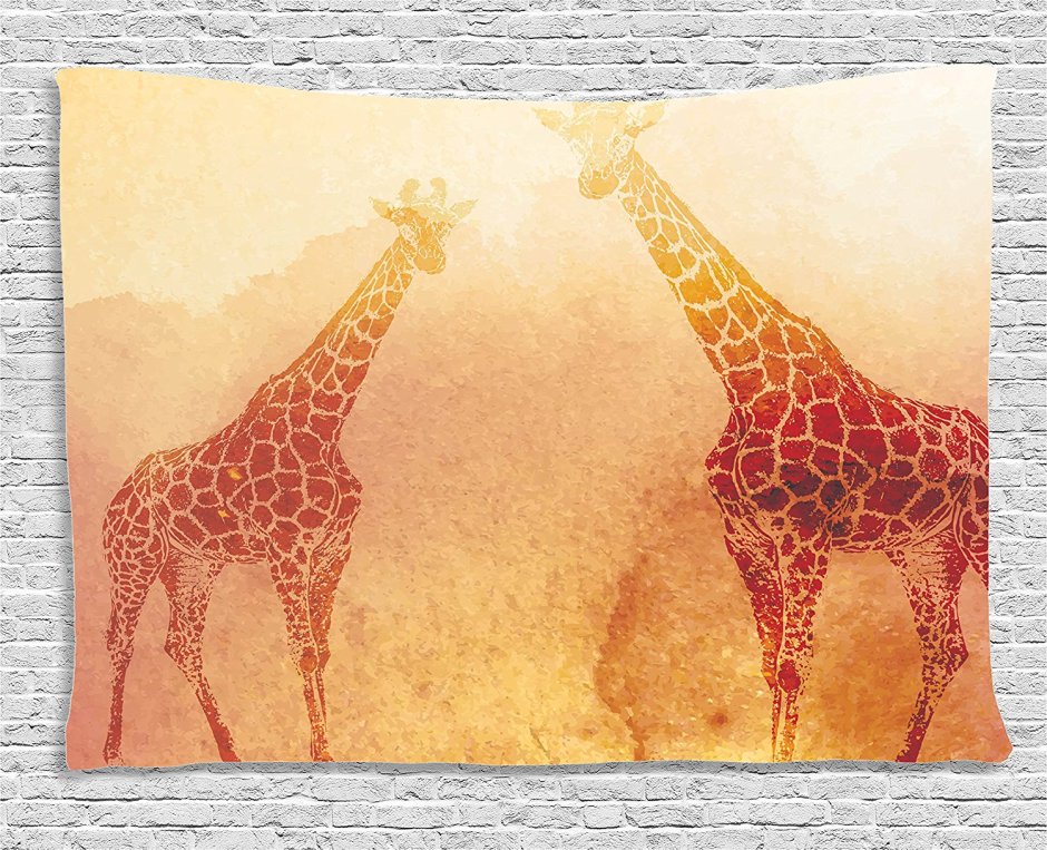 Фрески на стену с жирафами в африканском стиле