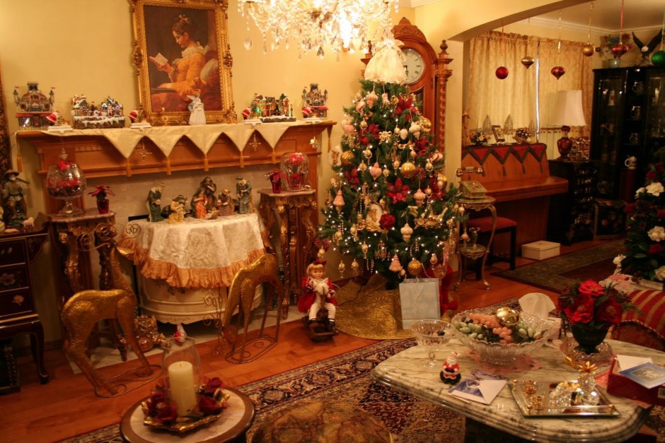 Рождественская Викторианская гостиная