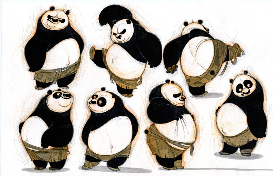 Новогодняя Панда рисунок
