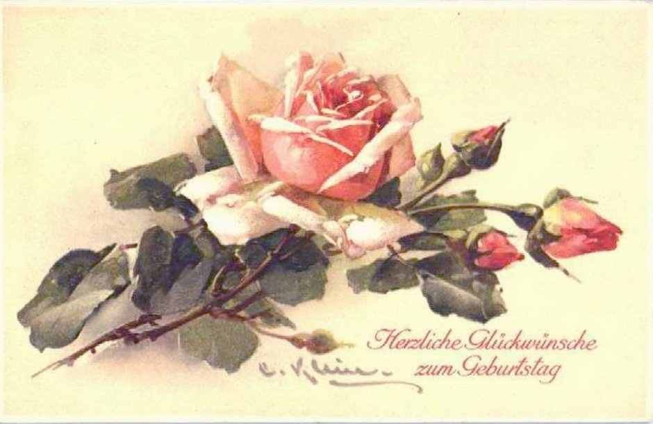 Старинные открытки цветы