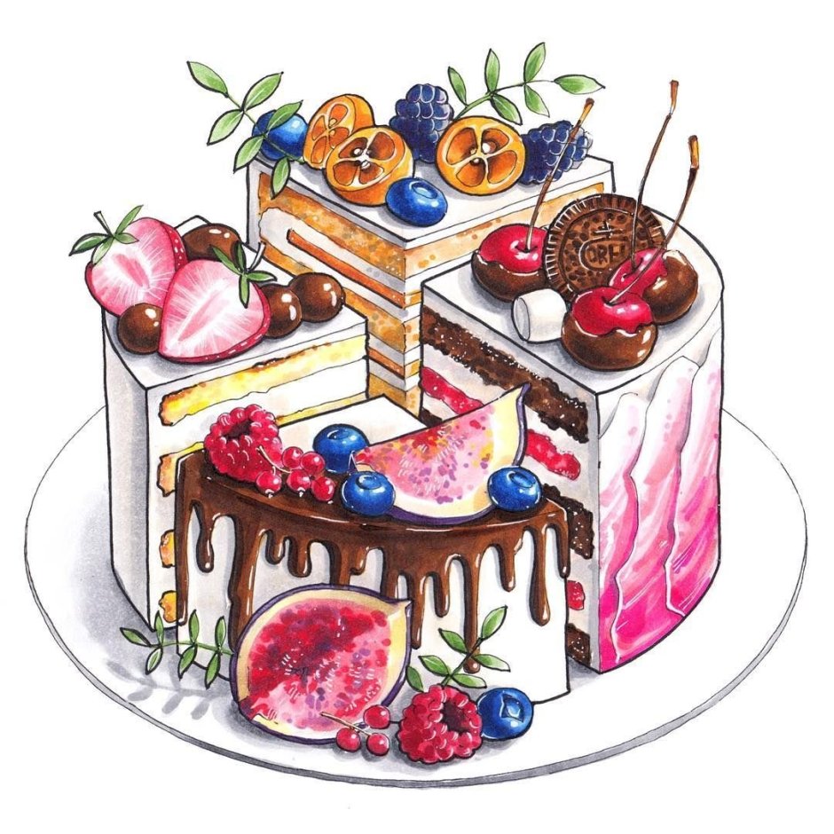 Торт с тематикой рисование