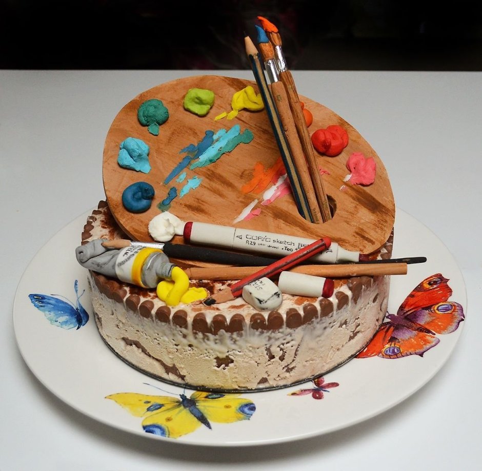 Украшение торта для художника