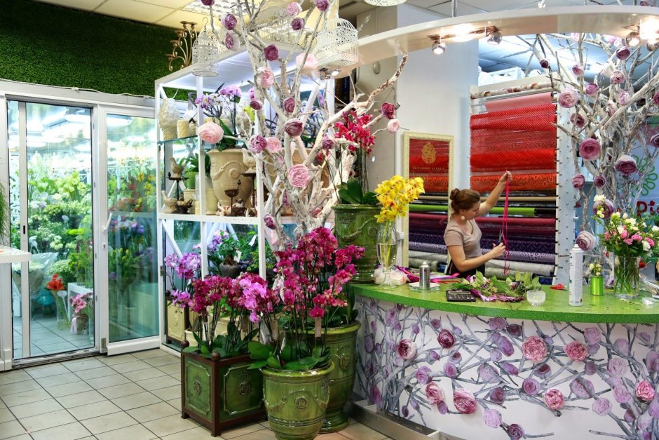 Цветочный магазин изнутри