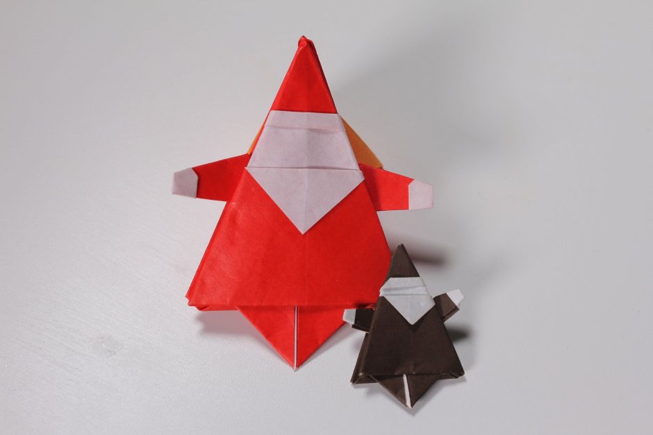 Снеговик оригами из бумаги