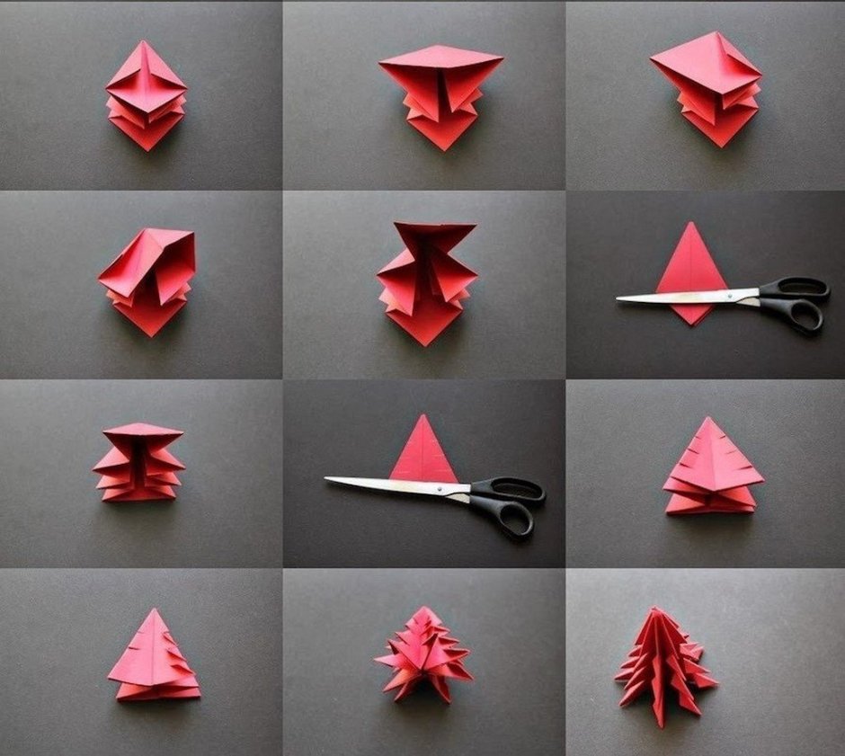 Дед Мороз елка оригами