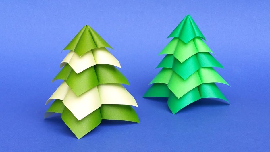 Оригами елка 2д