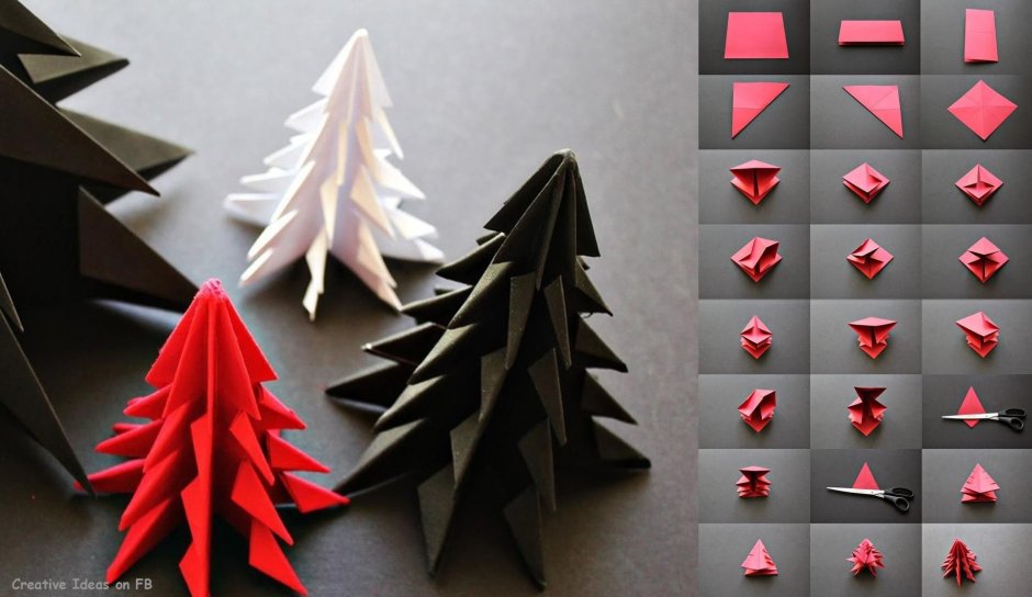 Новогодняя композиция оригами