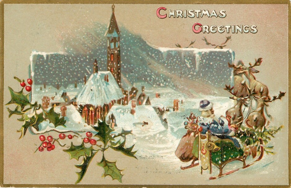 Ретро открытки с новым годом и Рождеством