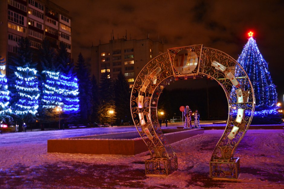 Площадь Ленина иллюминация Ставрополь