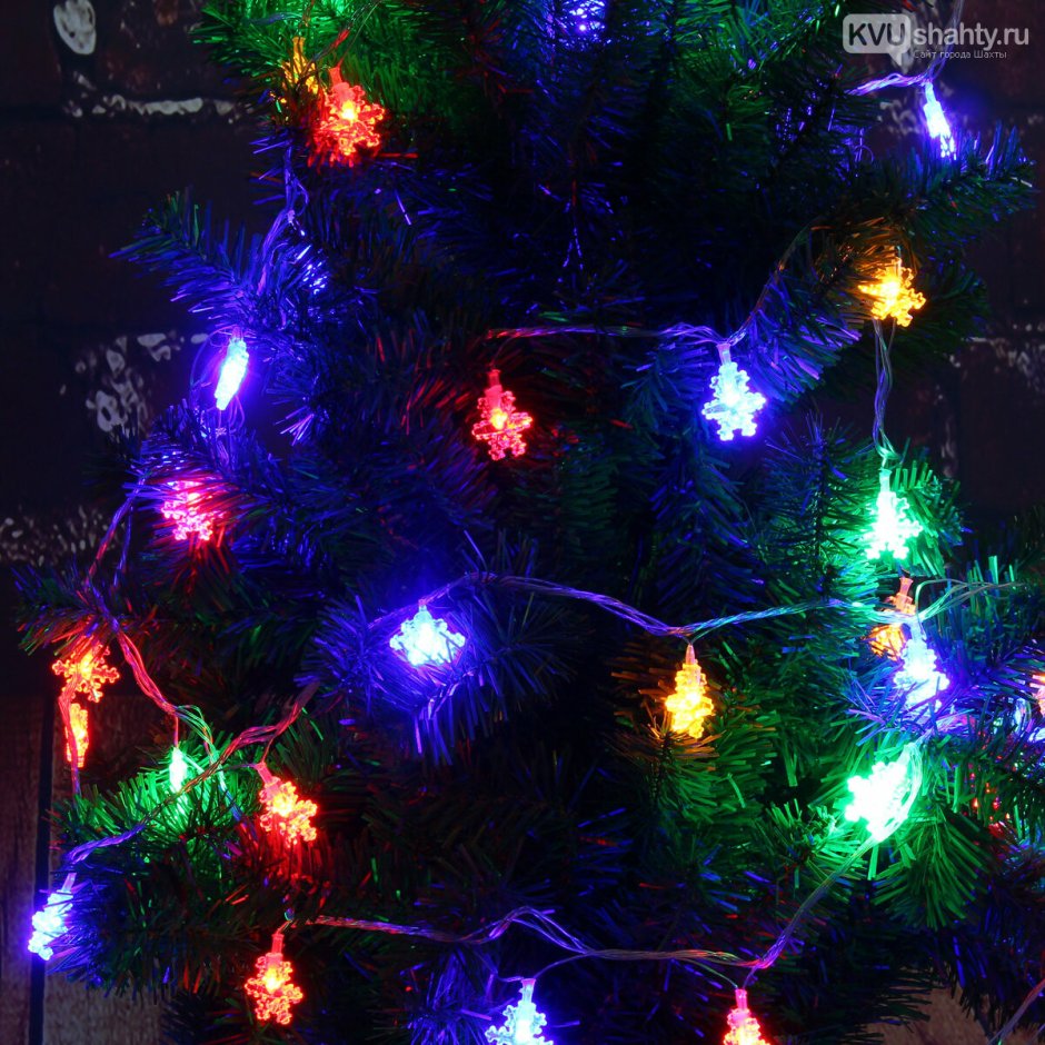 Файбер елка с разноцветными звездами 100 led - т40 136