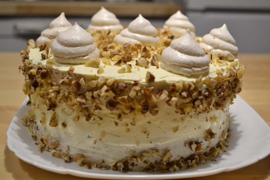 Торт "безе с фундуком" (Hazelnut Meringue Cake)