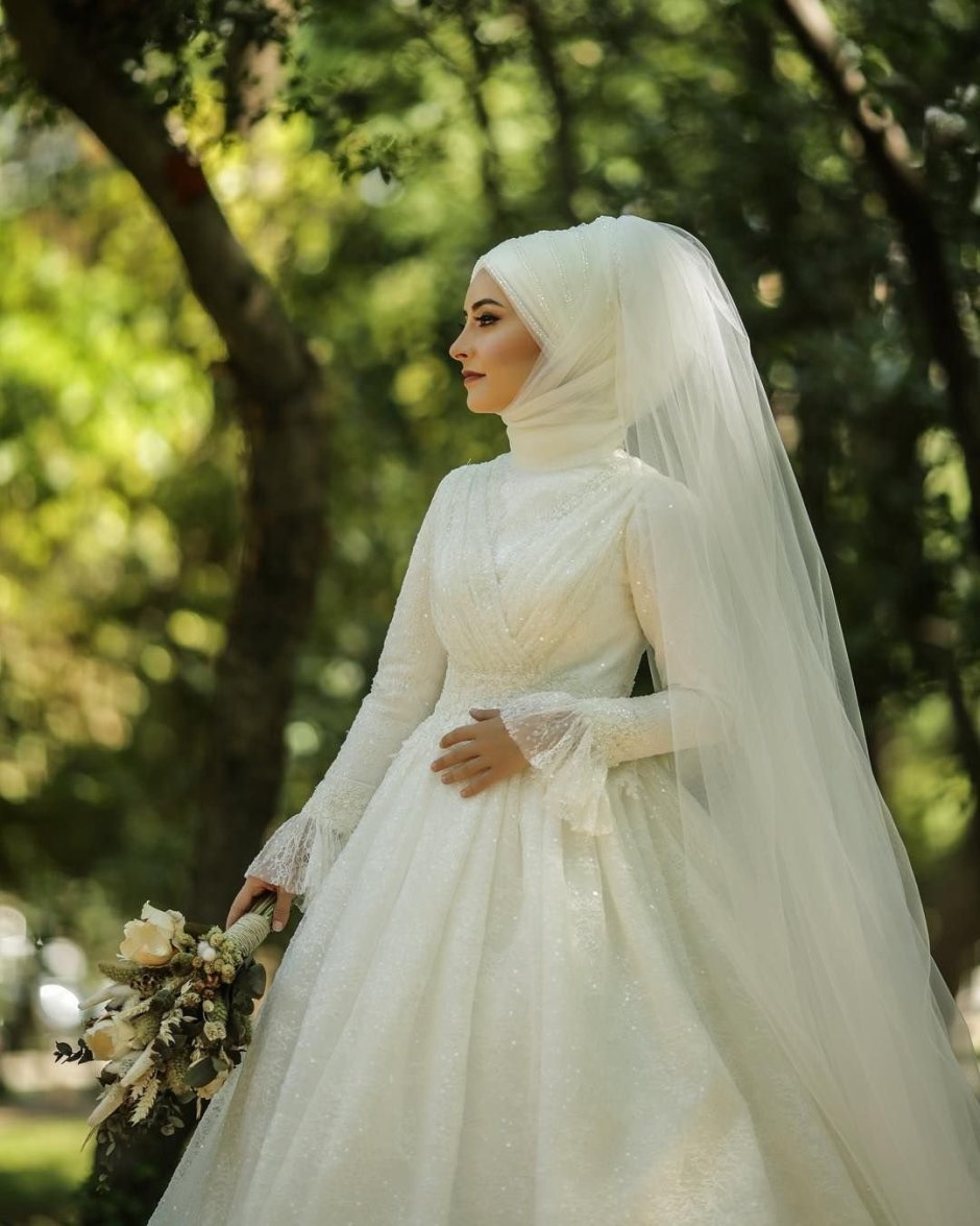Евро стил свадбный плятя хиджаб