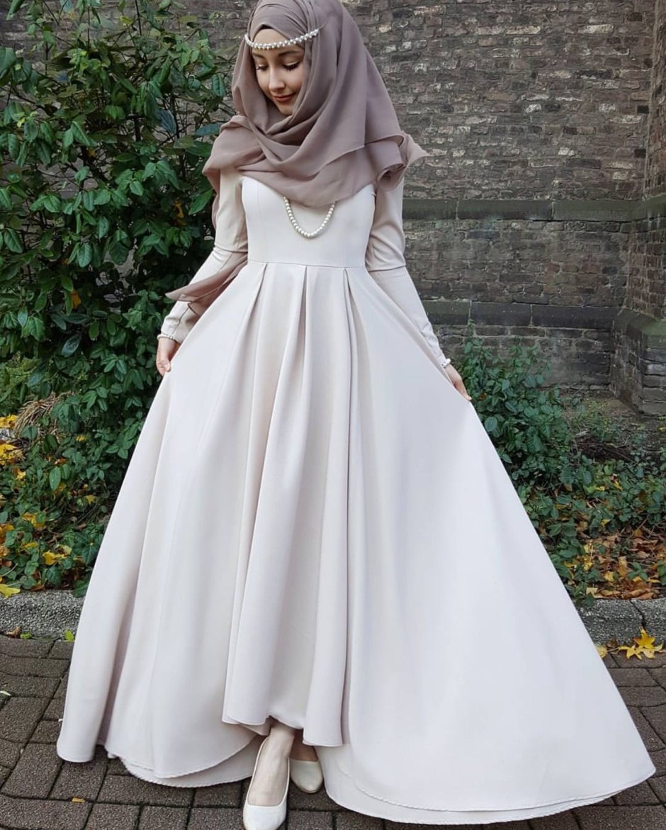 Свадебный хиджаб с фатой