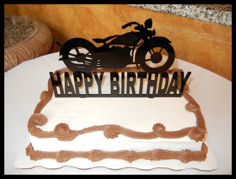 Happy Birthday мужчине с мотоциклом