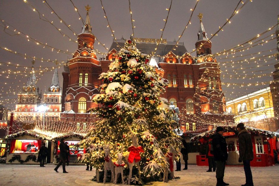 Московский Арбат зимой в Кремль