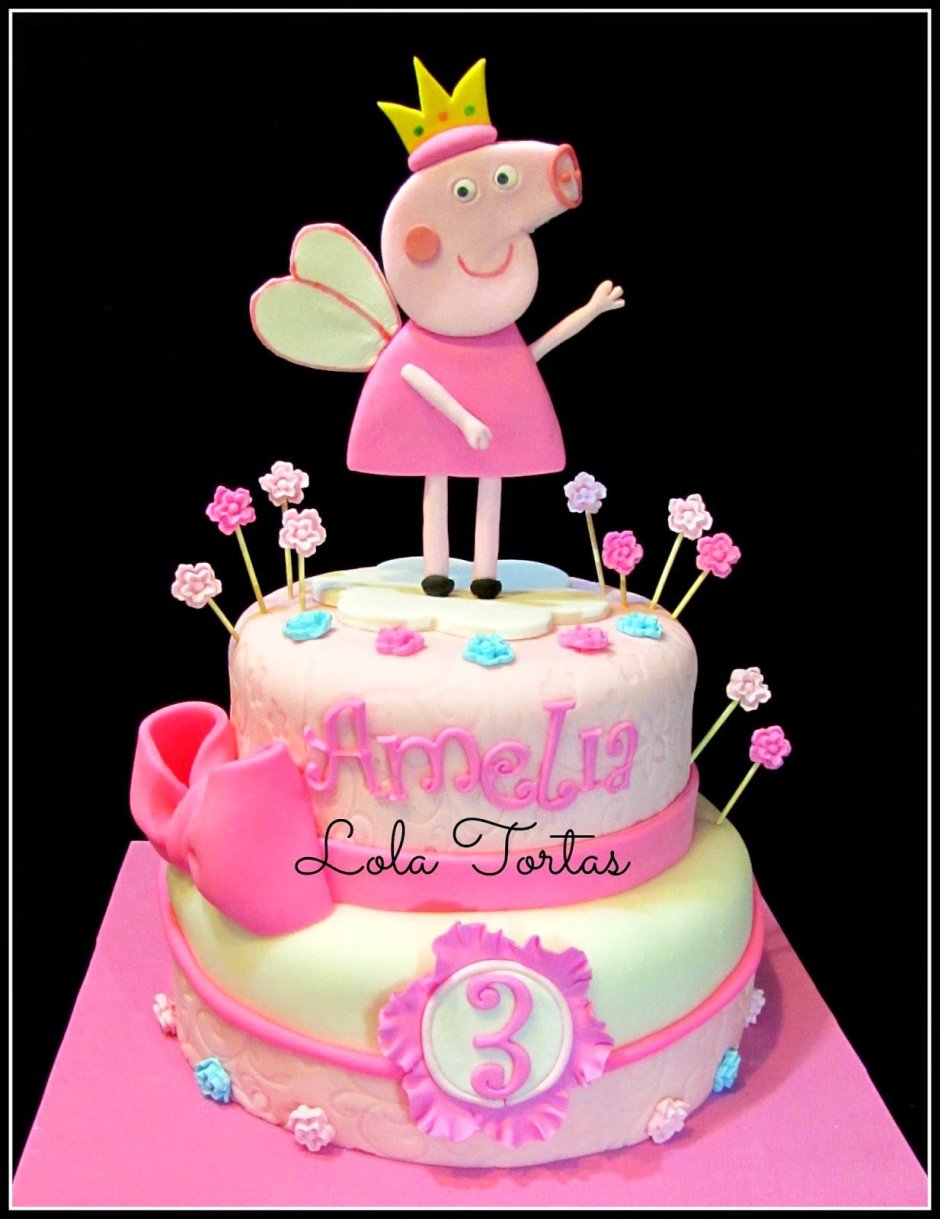 Торт для девочки Свинка Пеппа 4 года на день рождения