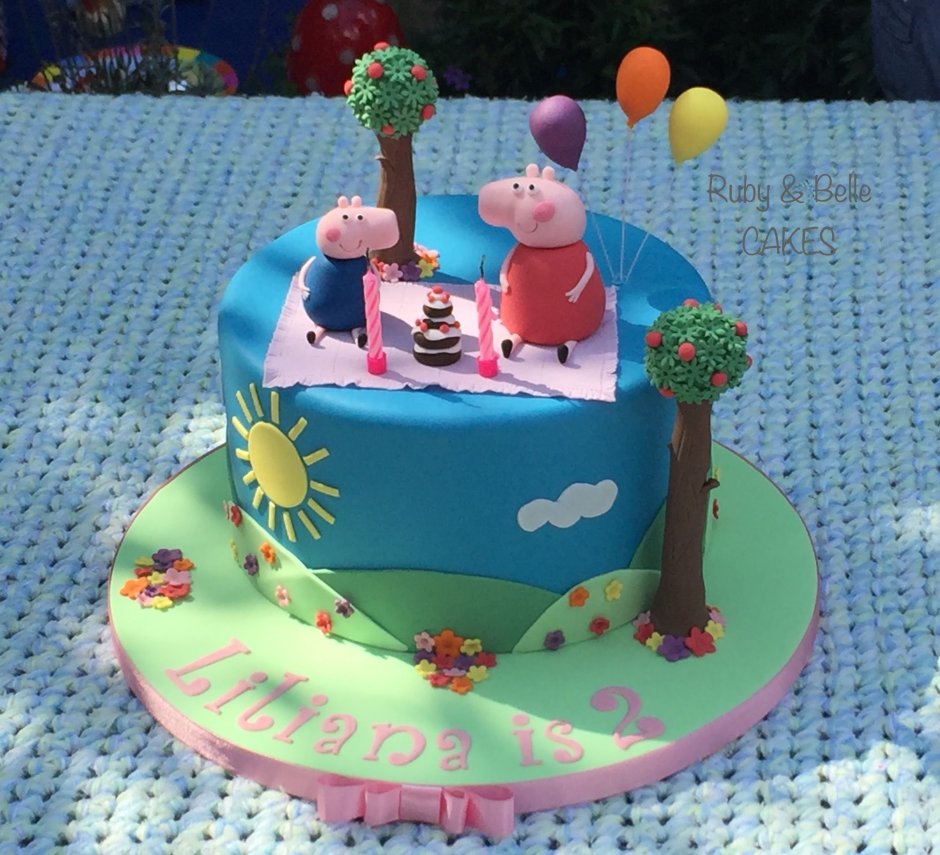 Торт Свинка Пеппа с шариками