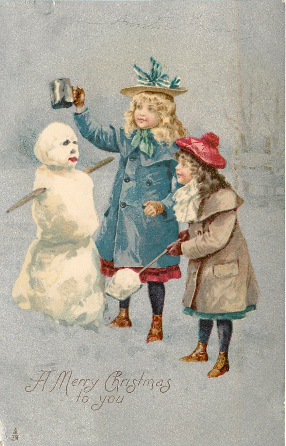 Старинные новогодние открытки с детьми