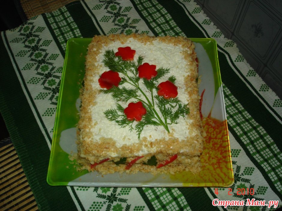 Закусочный торт Наполеон Мимоза