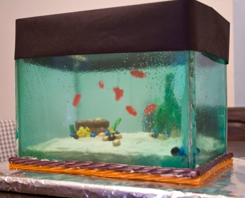 Торт аквариум с рыбками