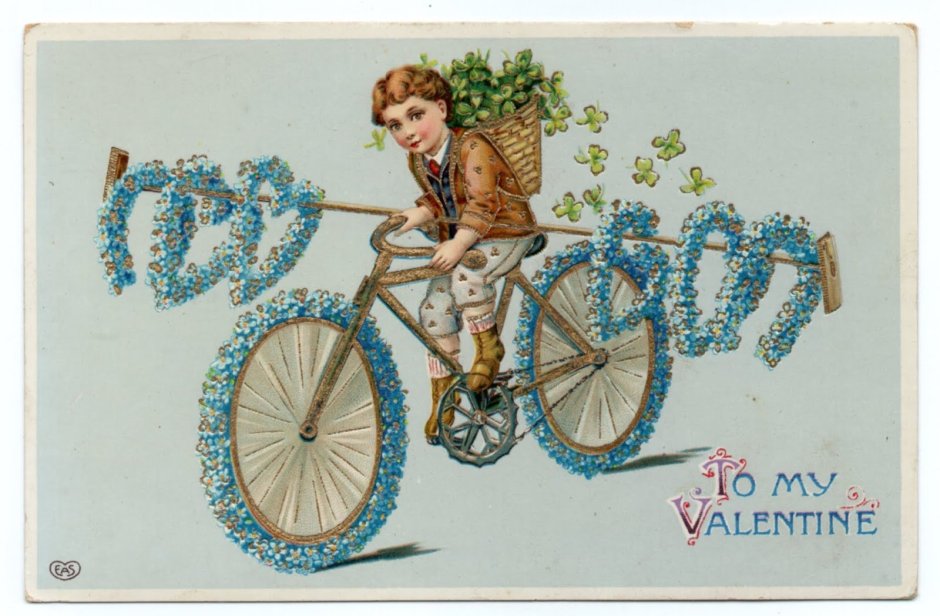 Велосипедист Старая открытка