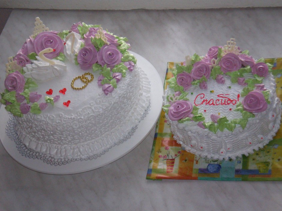 Украшение торта кремом на годовщину свадьбы