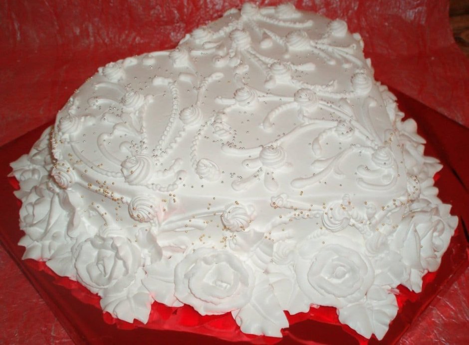 Красивое оформление торта кремом на сватовство