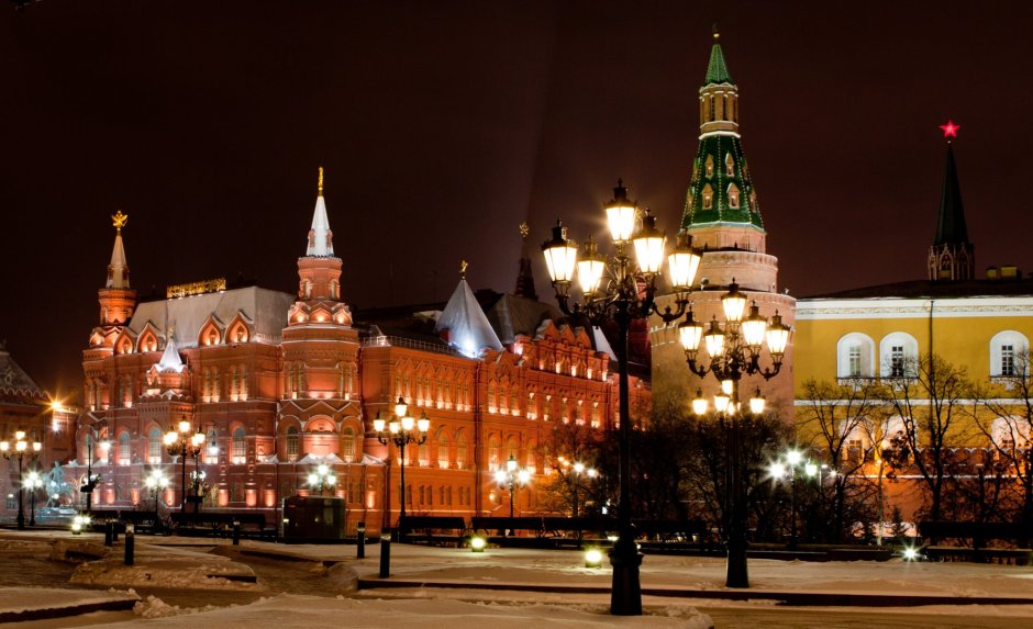 Кремль Москва nochyu