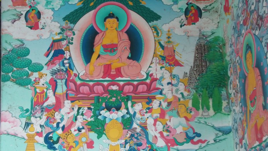 Синий фон буддизм