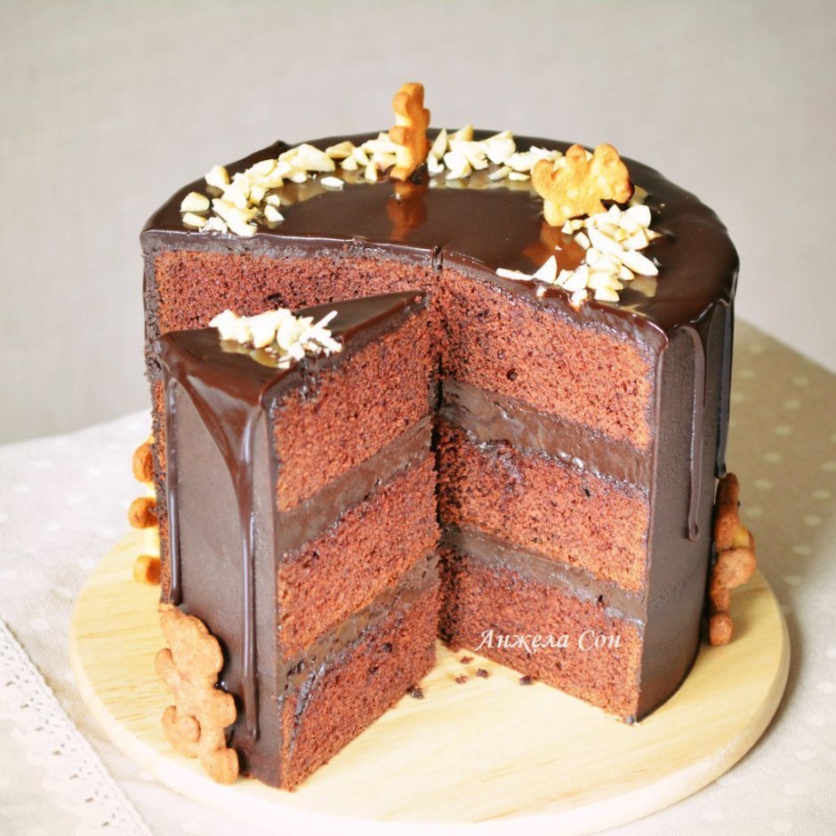 Мега шоколадный торт с ганашем