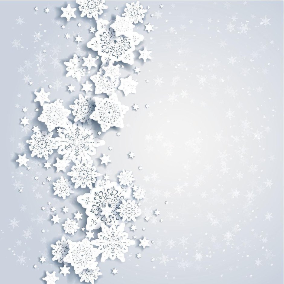 Снежинки на белом фоне