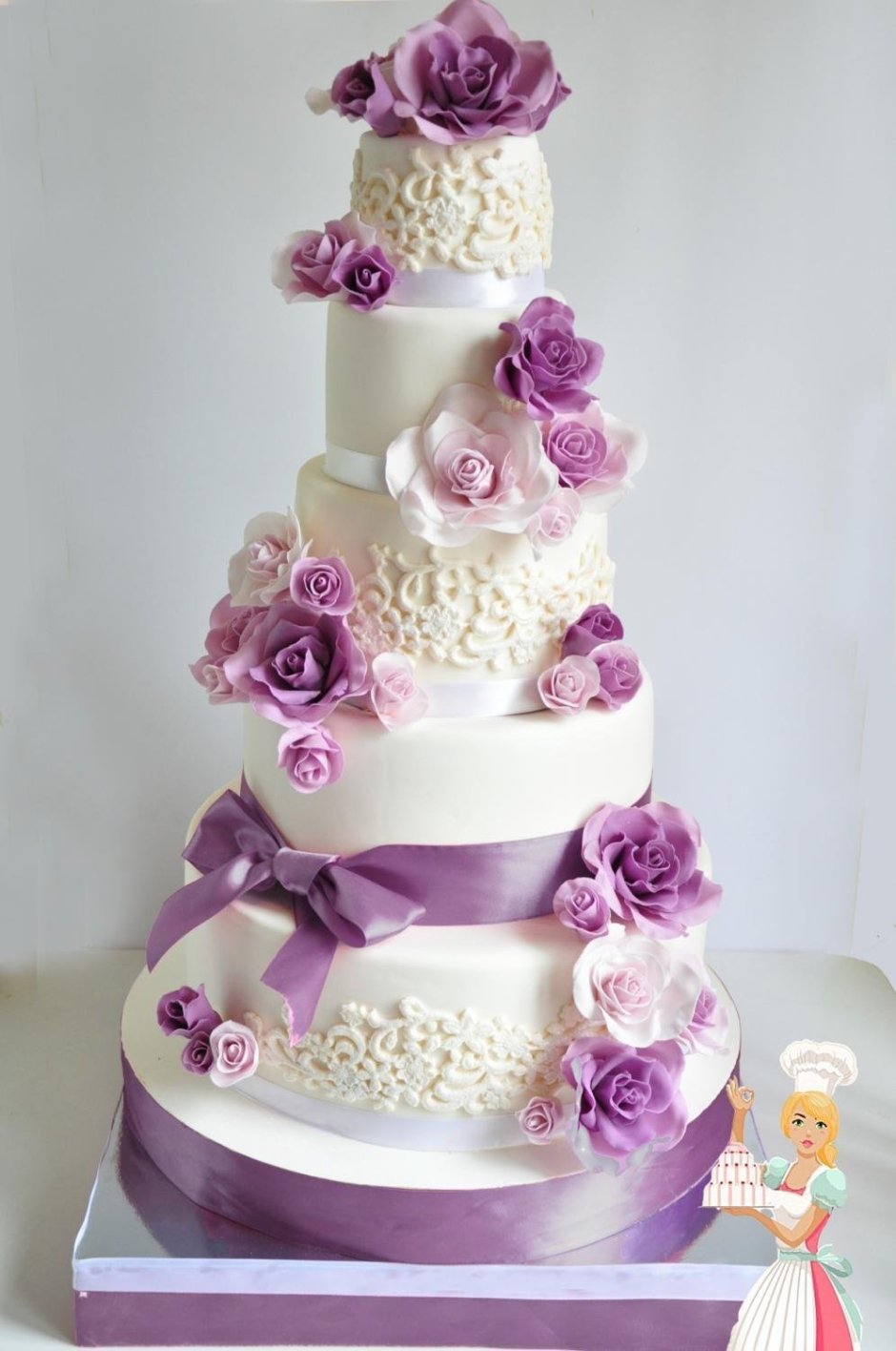 Свадебный торт многоярусный огромный