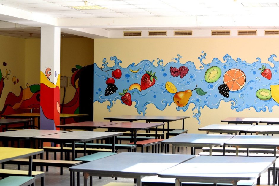 Роспись стен в школе