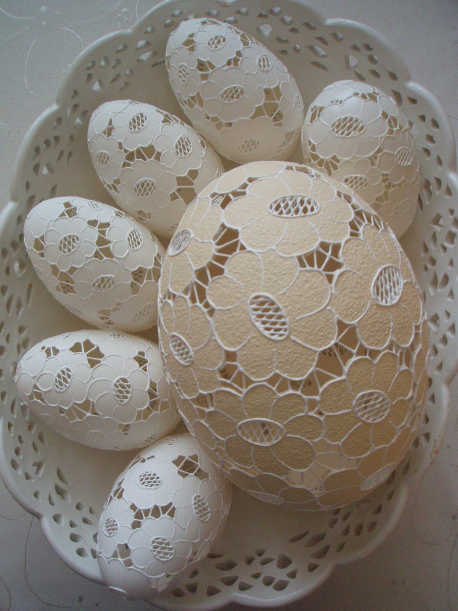 Кружевные пасхальные яйца