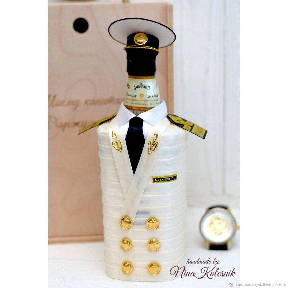 Декор бутылки для моряка